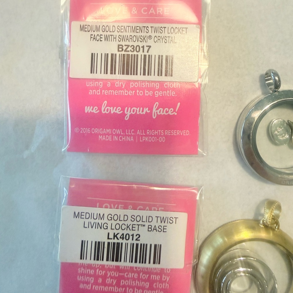 7 Origami Owl Gold and Silver Floating Locket Charms with Crystal Accents - Picture 7 of 12